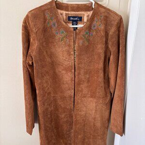NWT Y2K Denim & Co Vintage Suede Camel Brown Jacket